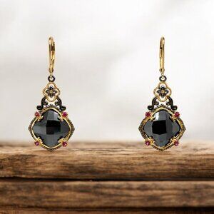 Michael Valitutti Hematite Earrings in 925 Sterling Silver
